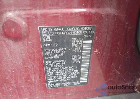 2016 Nissan Rogue Sv from USA, damaged, VIN KNMAT2MV3GP600638